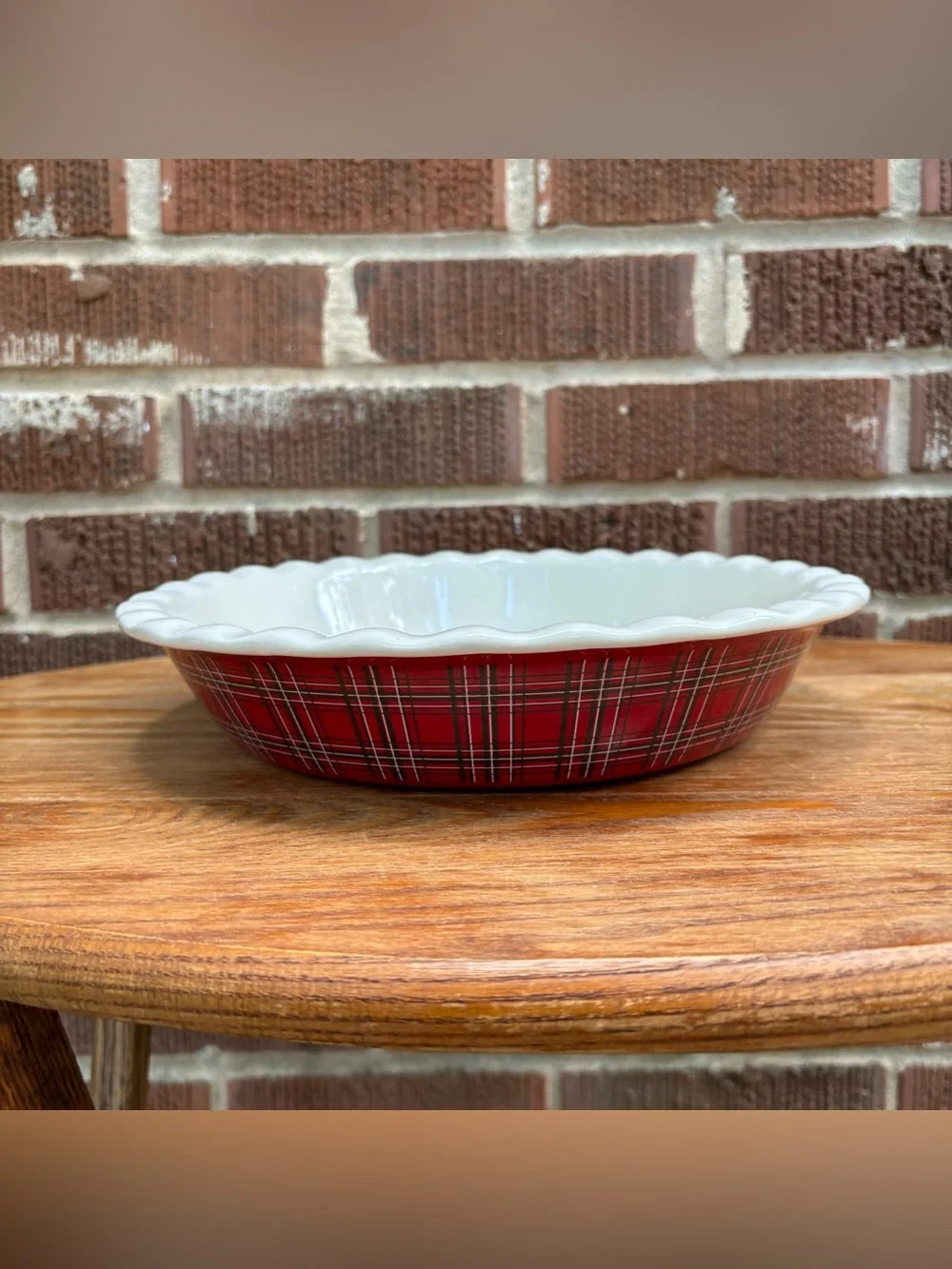 The Bake Shop Vintage MasterClass  Red Plaid 10 Inch Pie Plate Cottagecore